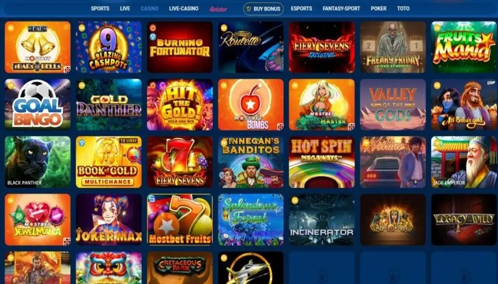 Mostbet Casino Game Types